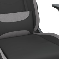 Produktbild för gamingstol svart och ljusgrå tyg