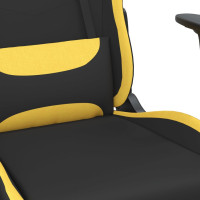 Miniatyr av produktbild för Gamingstol med fotstöd svart och gul tyg