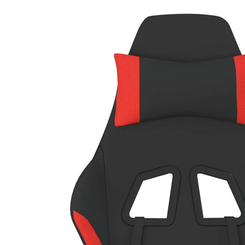 Produktbild för Gamingstol med fotstöd svart och röd tyg
