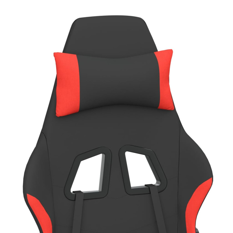 Produktbild för Gamingstol med fotstöd svart och röd tyg