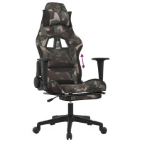 Produktbild för Gamingstol med fotstöd Kamouflage och svart tyg