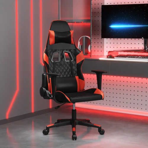 vidaXL Gamingstol svart och röd konstläder