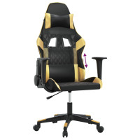 Produktbild för Gamingstol svart och guld konstläder