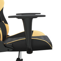 Produktbild för Gamingstol svart och guld konstläder