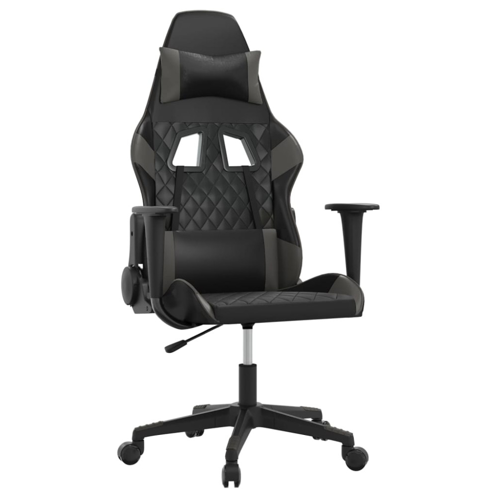 Produktbild för Gamingstol svart och grå konstläder