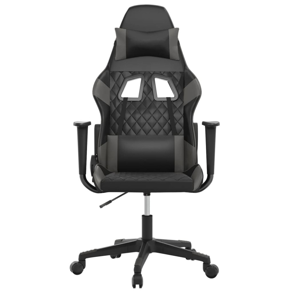 Produktbild för Gamingstol svart och grå konstläder