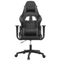 Produktbild för Gamingstol svart och grå konstläder