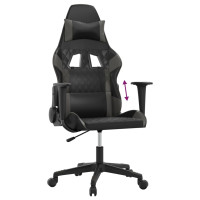 Produktbild för Gamingstol svart och grå konstläder