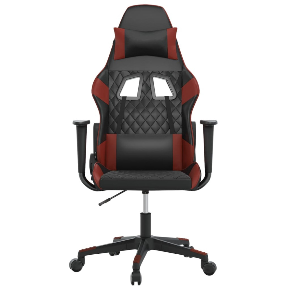 Produktbild för Gamingstol svart och vinröd konstläder