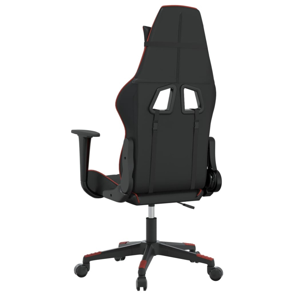Produktbild för Gamingstol svart och vinröd konstläder