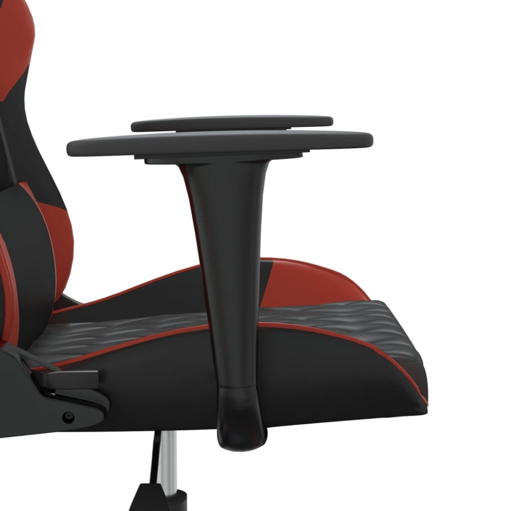 Produktbild för Gamingstol svart och vinröd konstläder