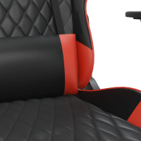 Miniatyr av produktbild för Gamingstol med fotstöd svart och röd konstläder
