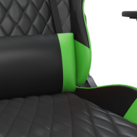 Miniatyr av produktbild för Gamingstol med fotstöd svart och grön konstläder