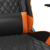 Miniatyr av produktbild för Gamingstol med fotstöd svart och orange konstläder
