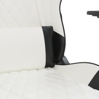 Miniatyr av produktbild för Gamingstol med fotstöd vit och svart konstläder
