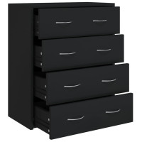 Miniatyr av produktbild för Skänk med 4 lådor 60x30,5x71 cm svart