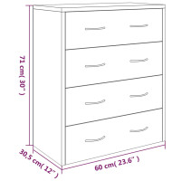 Produktbild för Skänk med 4 lådor 60x30,5x71 cm rökfärgad ek