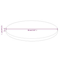 Produktbild för Rund bordsskiva ljusbrun Ø30x1,5 cm behandlad massiv ek