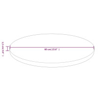 Produktbild för Rund bordsskiva ljusbrun Ø60x1,5 cm behandlad massiv ek