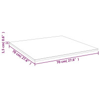 Produktbild för Fyrkantig bordsskiva ljusbrun 70x70x1,5cm behandlad massiv ek
