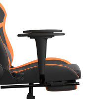 Produktbild för Gamingstol med massage och fotstöd svart och orange konstläder