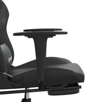 Produktbild för Gamingstol med massage och fotstöd svart och grå konstläder