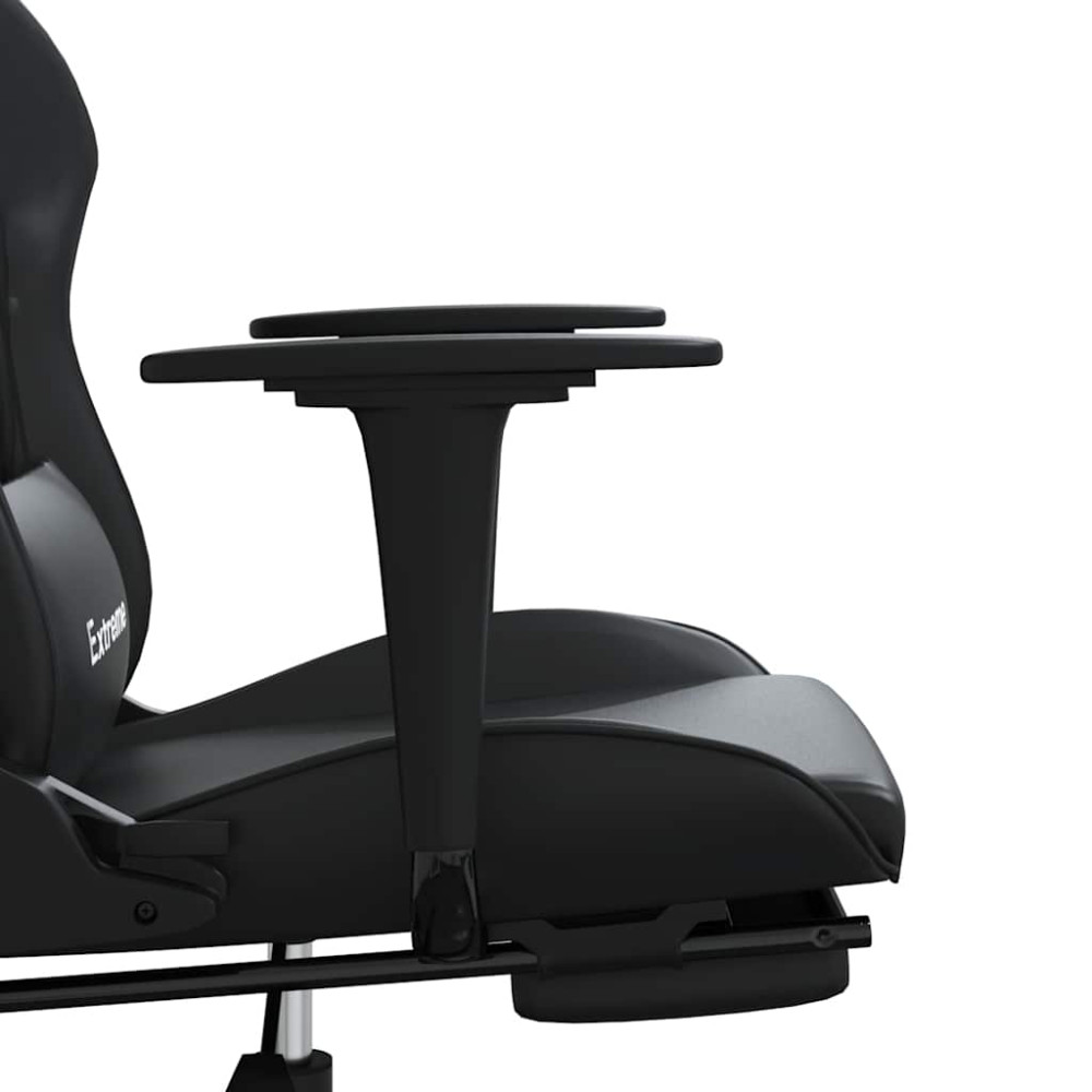 Produktbild för Gamingstol med massage och fotstöd svart konstläder