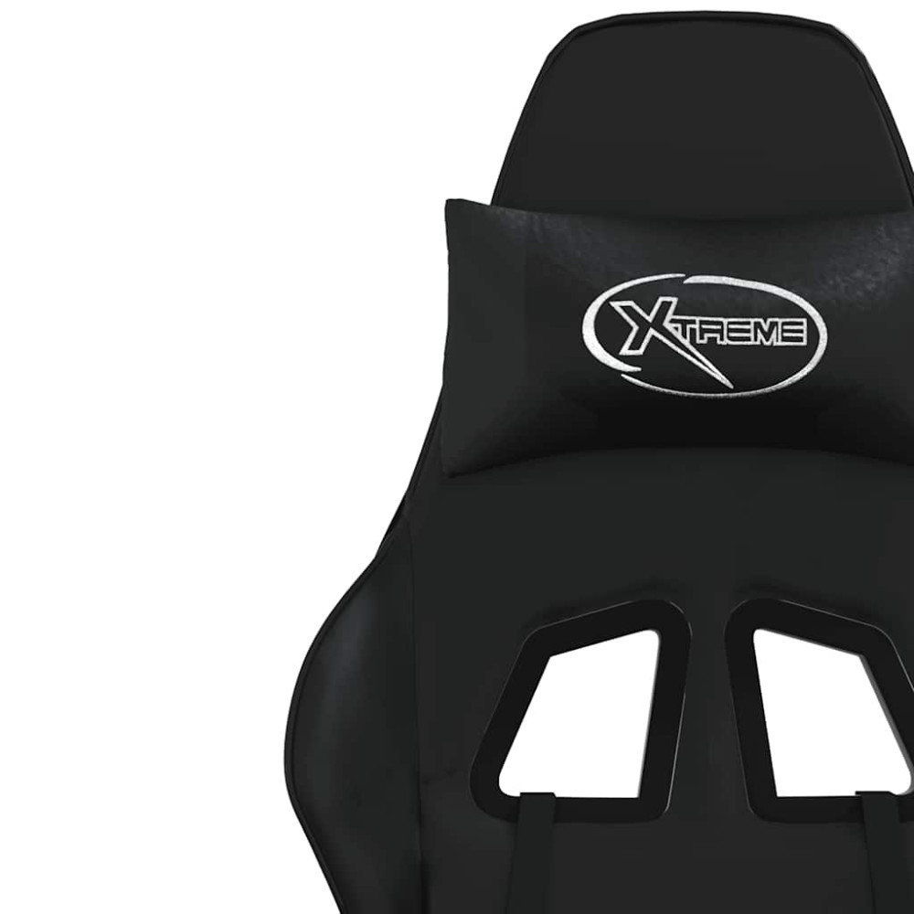 Produktbild för Gamingstol med massage och fotstöd svart konstläder