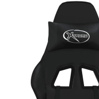 Produktbild för Gamingstol med massage och fotstöd svart konstläder