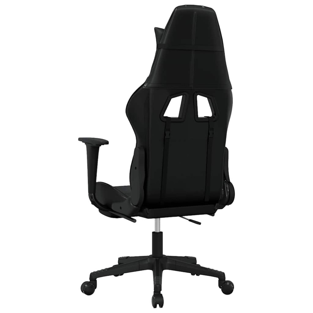 Produktbild för Gamingstol med massage och fotstöd svart konstläder