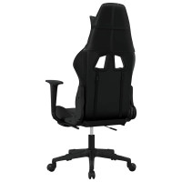 Produktbild för Gamingstol med massage och fotstöd svart konstläder
