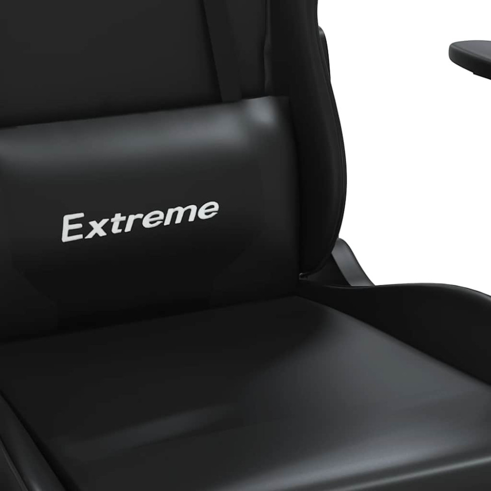 Produktbild för Gamingstol med massage och fotstöd svart konstläder