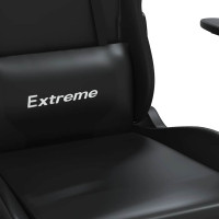 Produktbild för Gamingstol med massage och fotstöd svart konstläder