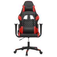 Produktbild för Gamingstol med massage svart och röd konstläder