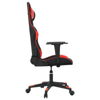 Produktbild för Gamingstol med massage svart och röd konstläder