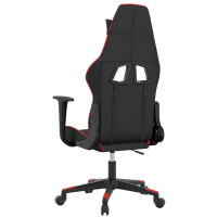 Produktbild för Gamingstol med massage svart och röd konstläder