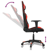 Produktbild för Gamingstol med massage svart och röd konstläder