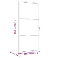 Produktbild för Innerdörr 102,5x201,5 cm svart ESG-glas och aluminium