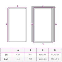 Produktbild för Innerdörr 102,5x201,5 cm svart ESG-glas och aluminium