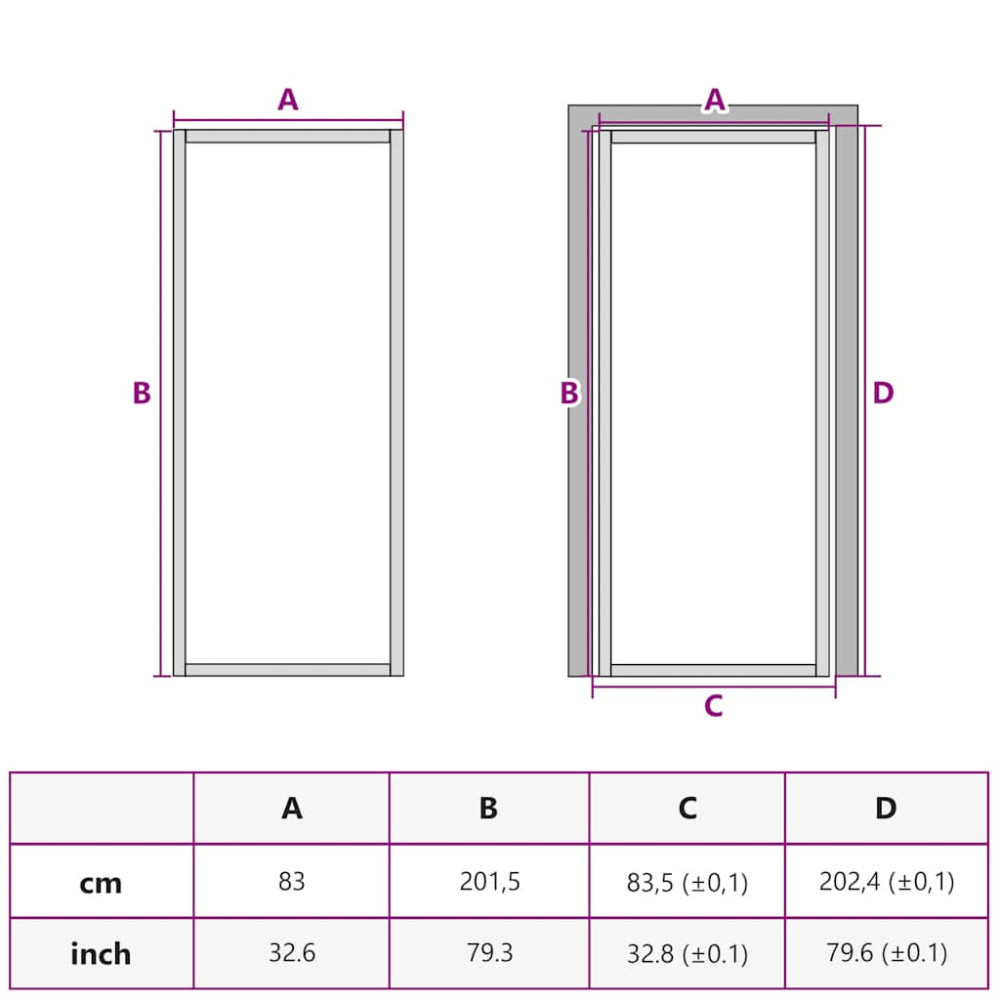 Produktbild för Innerdörr 83x201,5 cm vit ESG-glas och aluminium
