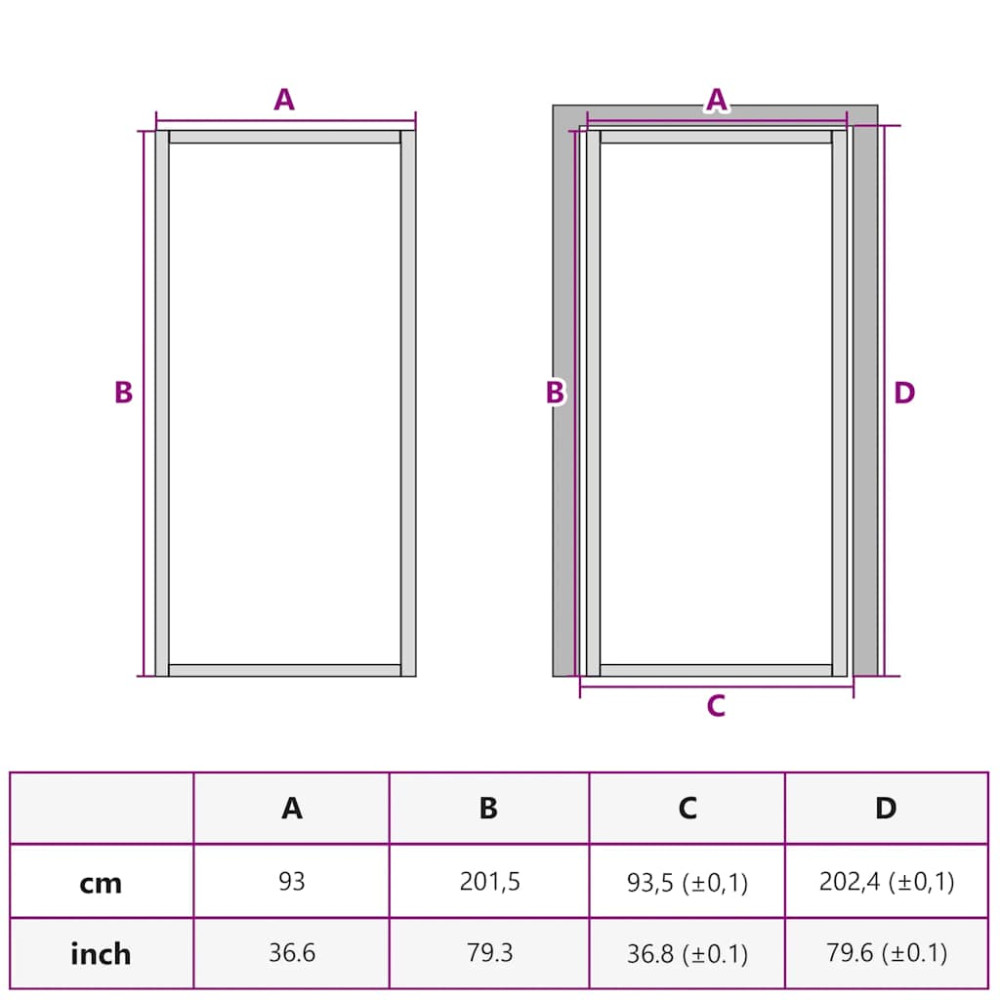 Produktbild för Innerdörr 93x201,5 cm vit ESG-glas och aluminium