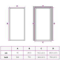 Produktbild för Innerdörr 93x201,5 cm vit ESG-glas och aluminium