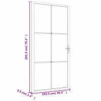Produktbild för Innerdörr 102,5x201,5 cm vit ESG-glas och aluminium