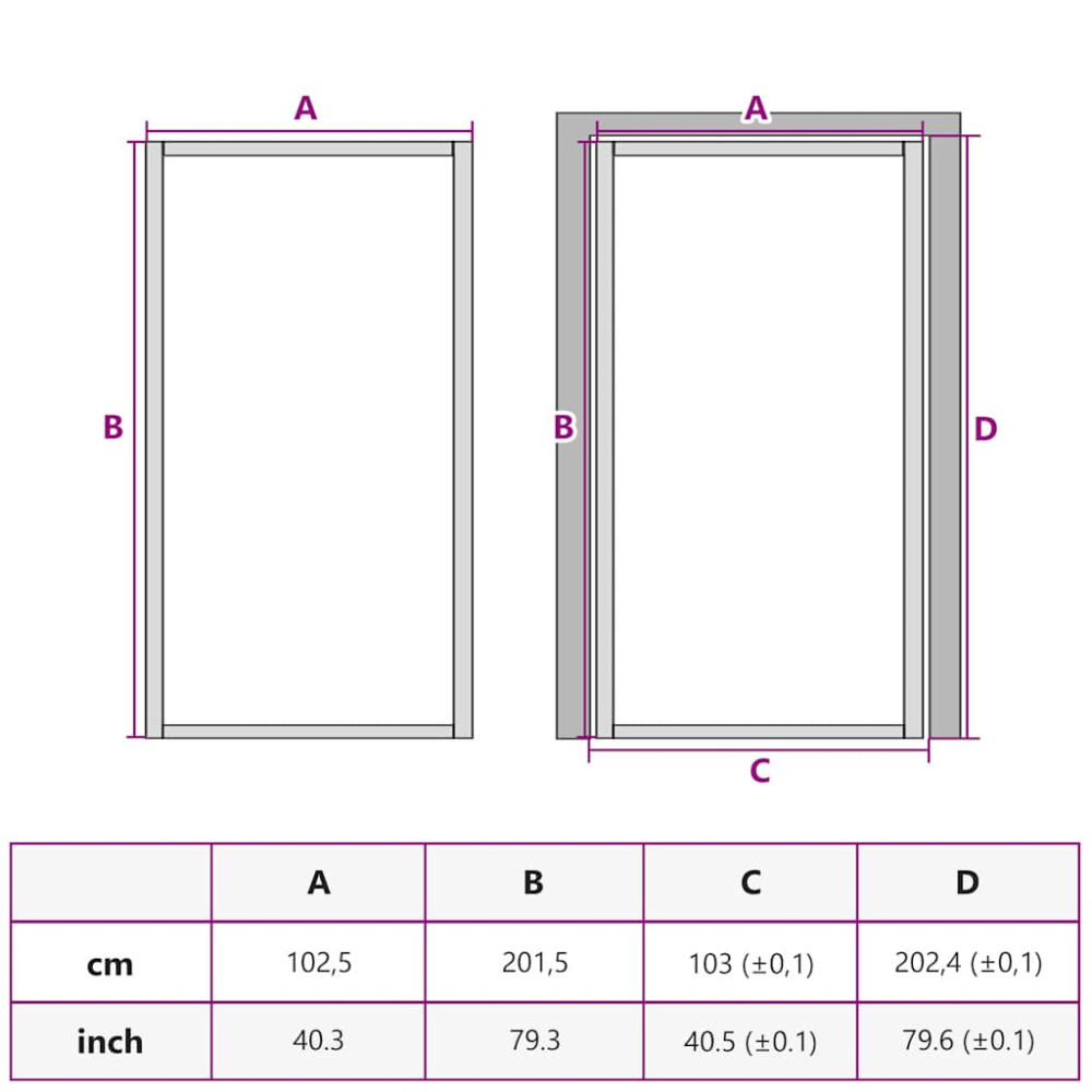 Produktbild för Innerdörr 102,5x201,5 cm vit ESG-glas och aluminium