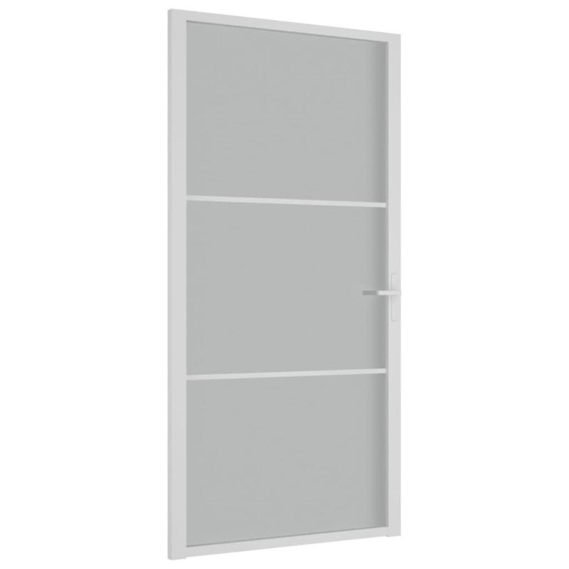 Produktbild för Innerdörr 102,5x201,5 cm vit matt glas och aluminium