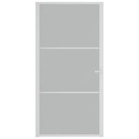 Miniatyr av produktbild för Innerdörr 102,5x201,5 cm vit matt glas och aluminium