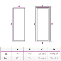 Produktbild för Innerdörr 76x201,5 cm vit matt glas och aluminium