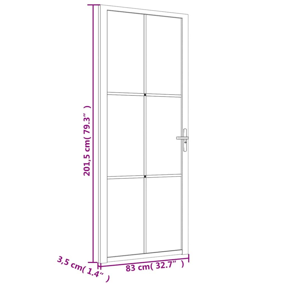 Produktbild för Innerdörr 83x201,5 cm vit matt glas och aluminium