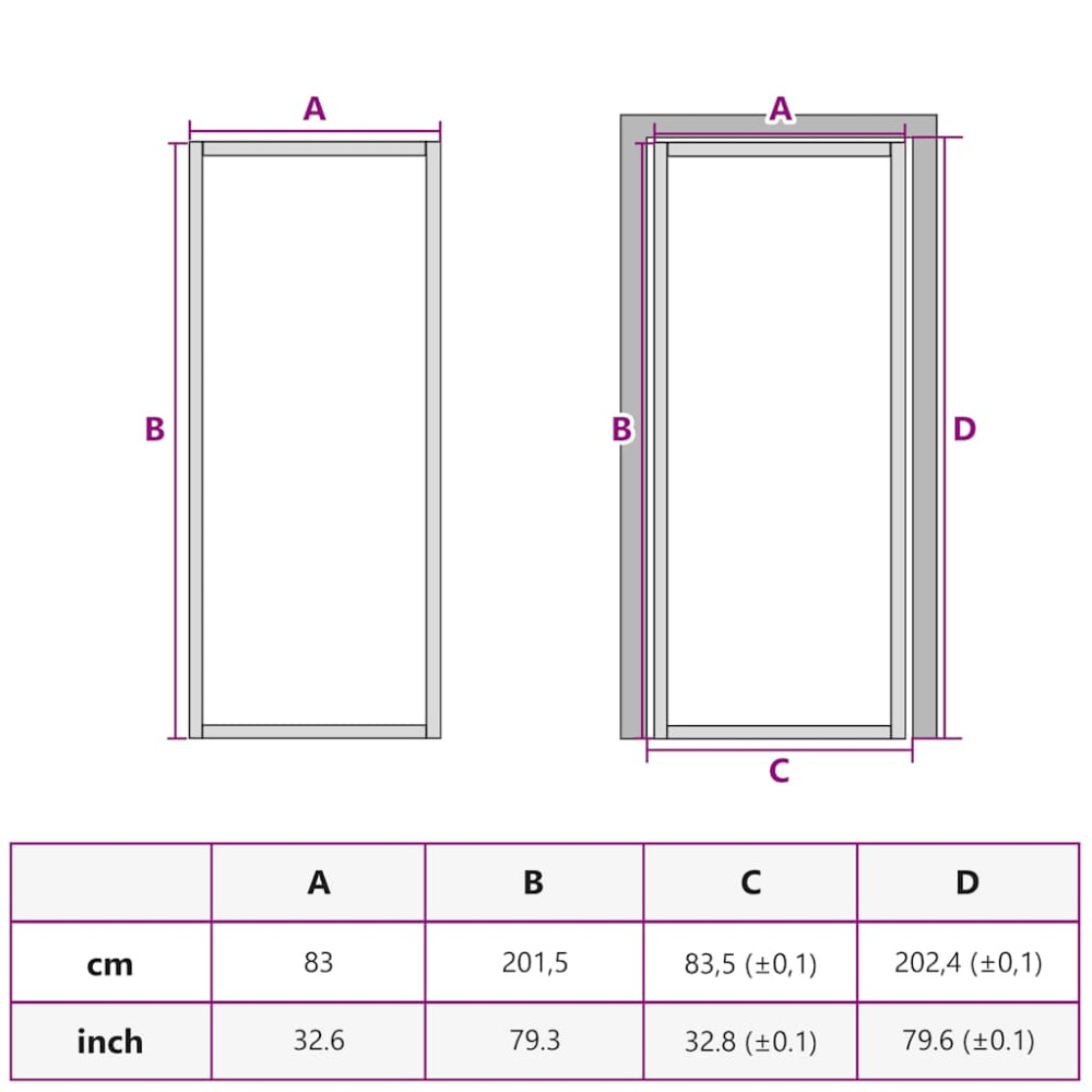 Produktbild för Innerdörr 83x201,5 cm vit matt glas och aluminium