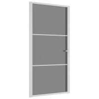 Produktbild för Innerdörr 102,5x201,5 cm vit ESG-glas och aluminium